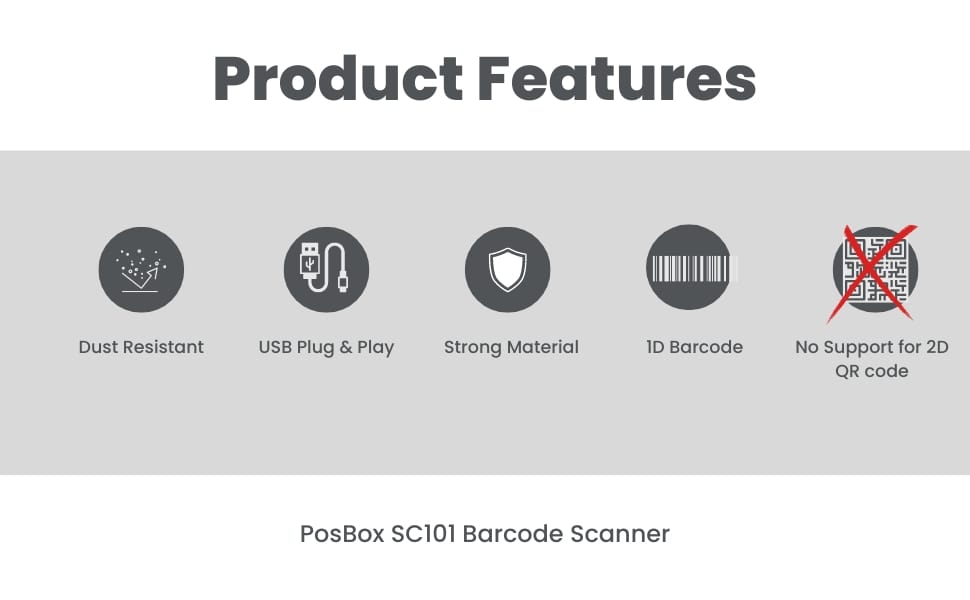 Wired 1D Barcode USB Scanner