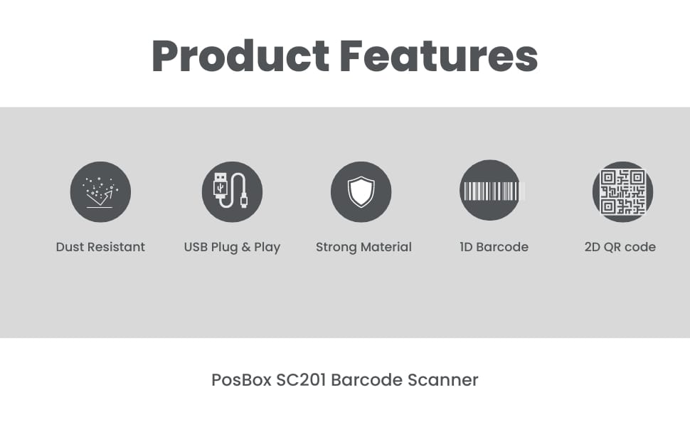 Wired 2D Barcode USB Scanner