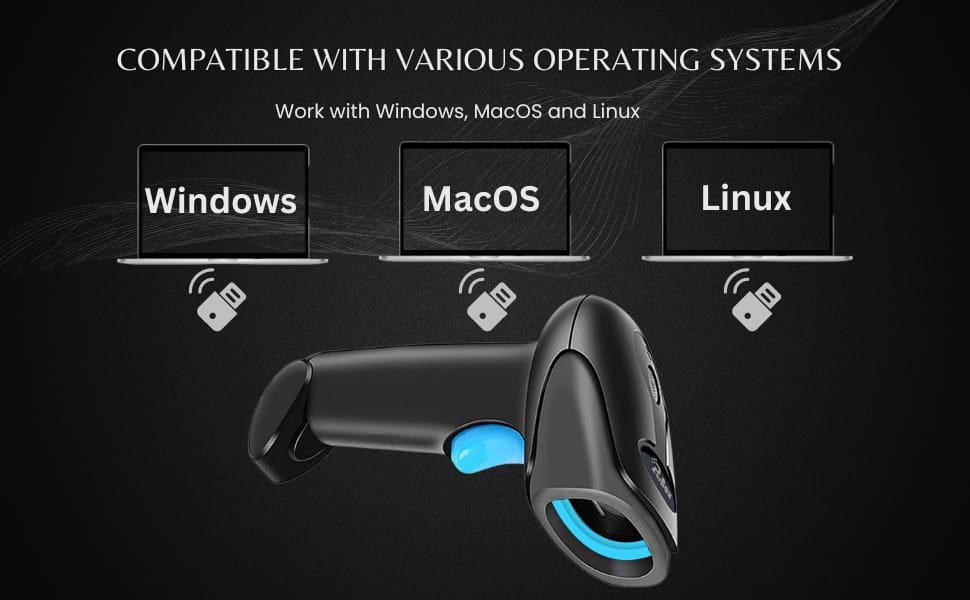 Wireless 2D(USB +2.4 GHz Dongle) Barcode Scanner