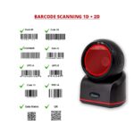 Wired 1D + 2D Desktop Hands-Free Automatic Barcode Scanner