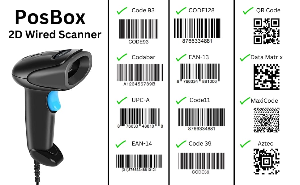 Wired 2D Barcode USB Scanner