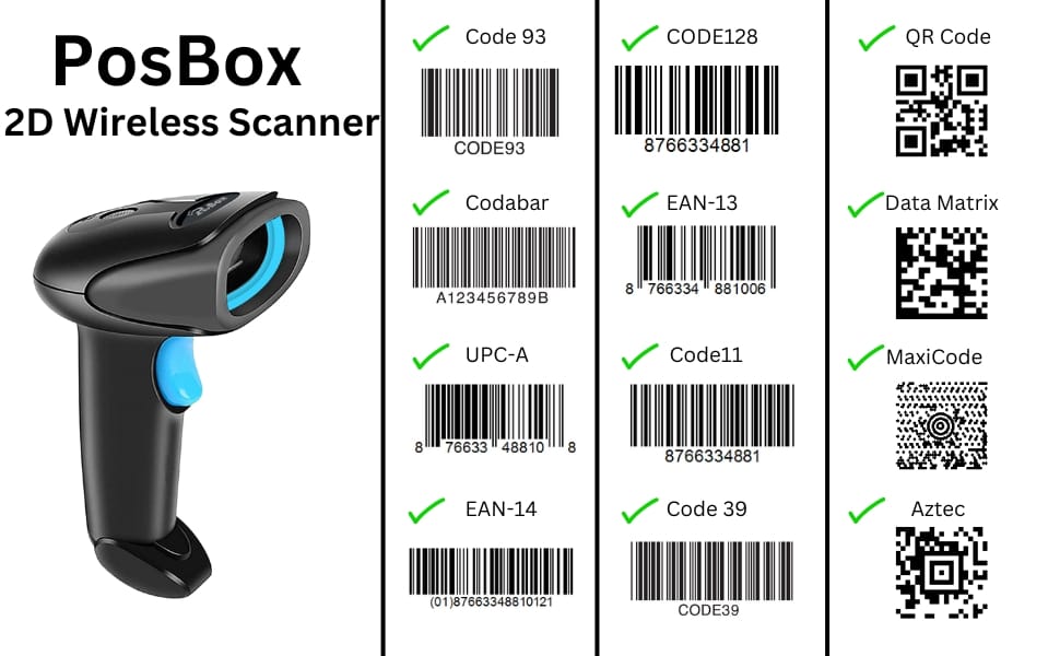 Wireless 2D(USB +2.4 GHz Dongle) Barcode Scanner